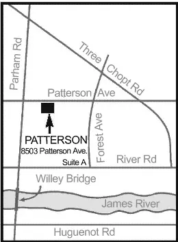 Oral surgery Richmond map | Virginia Oral Surgeons | Commonwealth Oral & Facial Surgery