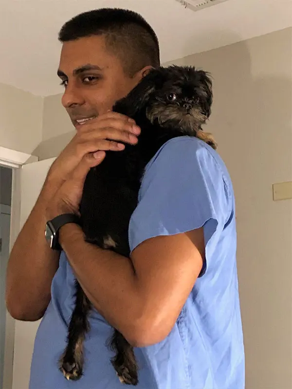 Vickas with Marcel-web Dr. Vickas Agarwal and Marcel