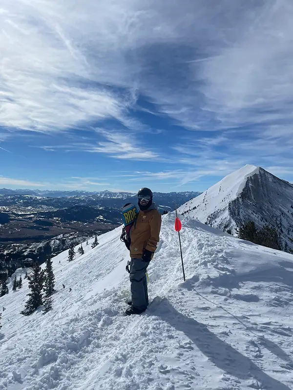 P. Broccoli snowboard Dr Peter Broccoli snowboarding